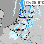 Radarbeelden van Nederland 21:55 UTC