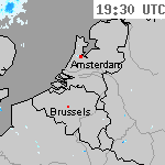 Radarbeelden van Nederland 21:00 UTC