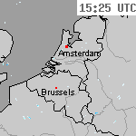 Radarbeelden van Nederland 16:55 UTC